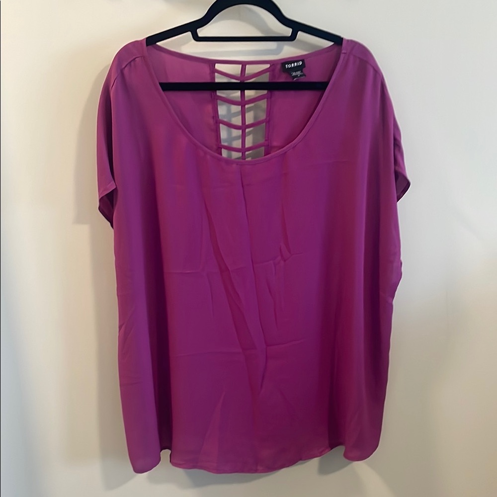 Torrid Women's Purple Top with Lattice Back